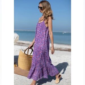 NWT EMERSON FRY India Collection India Sundress - Violet Wildflower Organic